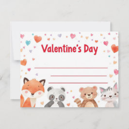 Kids Valentine Mini Note Cards | Cute Cartoons Anteckningskort