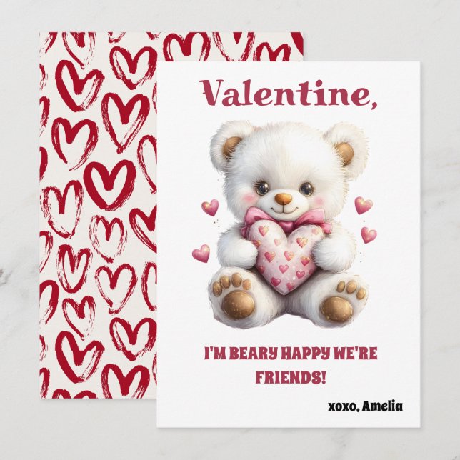 Kids Valentine’s Day Cards - Cute & Fun (Fram/baksida)