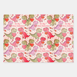 Kids valentine wrap with dinosaurs &hearts