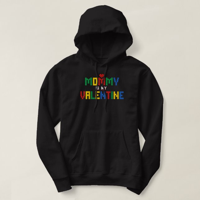 Kids Valentines day Boys Baby Småbarn Valentines D Hoodie (Design framsida)