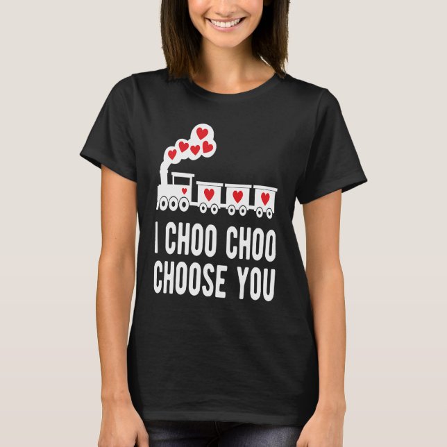 Kids Valentine's Day Choo Choo Train Hearts for Bo T Shirt (Framsida)