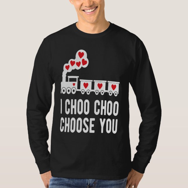 Kids Valentine's Day Choo Choo Train Hearts for Bo T Shirt (Framsida)