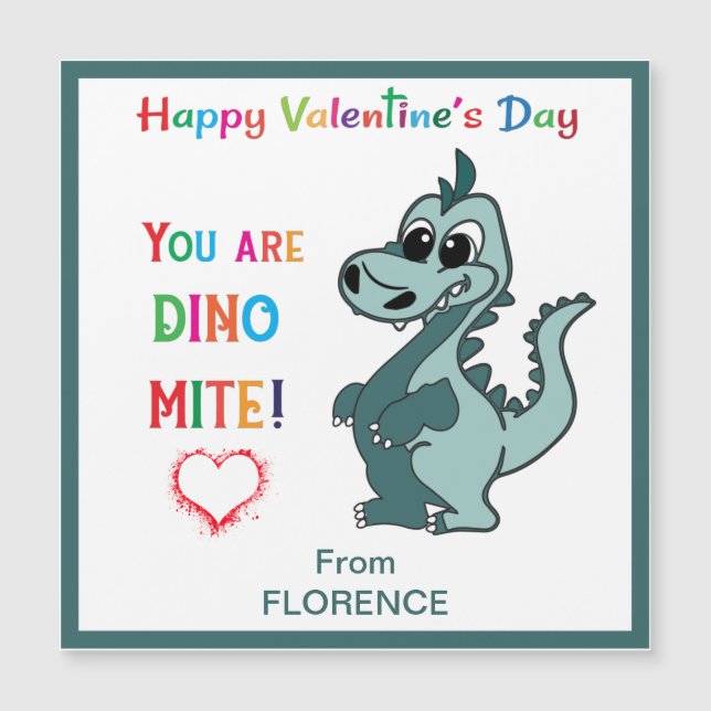 Kids Valentines day Classroom Dinosaur - dinomite (Framsida)