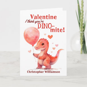 Kids Valentines day Du är Dino-mite Dinosaur Kort