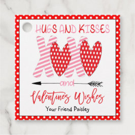Kids Valentines day Hugs och Kisses Gåvor Etiketter