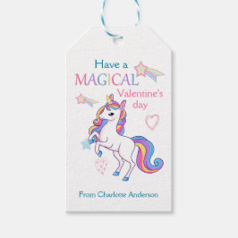 Kids Valentines day Magic Unicorn Presentetikett