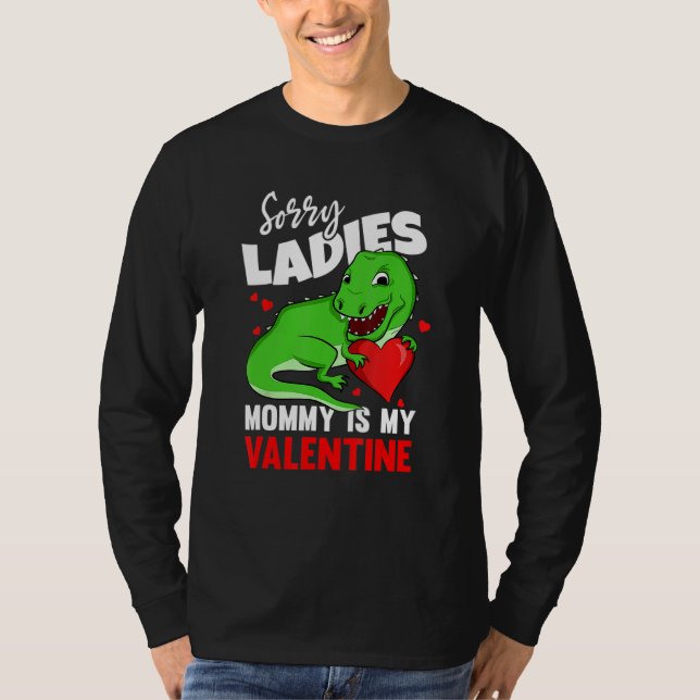 Kids Valentines Day Mommy Is My Valentine TRex Mom T Shirt (Framsida)