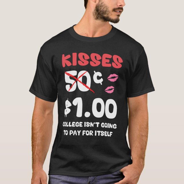 Kids Valentines day Shirt for Boys Funny Kisses on T Shirt (Framsida)