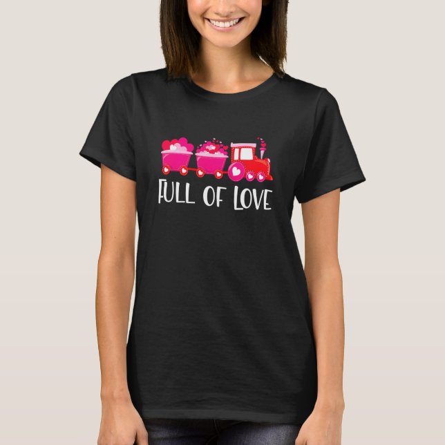 Kids Valentines Day Train Loads Of Love Choo Toddl T Shirt (Framsida)