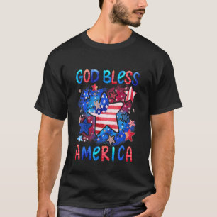 Kids Välsigna dig America Kids Cute American Flagg T Shirt