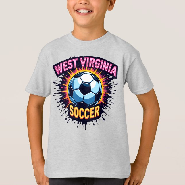 Kids Väster Virginia Soccer T-Shirt - WV Pride (Framsida)
