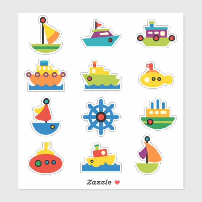 Kids Vatten Transport Sticker Klistermärken (Ark)