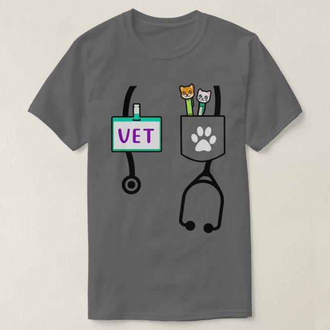 Kids Veterinarian Costume Gift Boys Girls Kids Ani T Shirt (Design framsida)