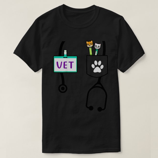 Kids Veterinarian Costume Gift Boys Girls Kids Ani T Shirt (Design framsida)