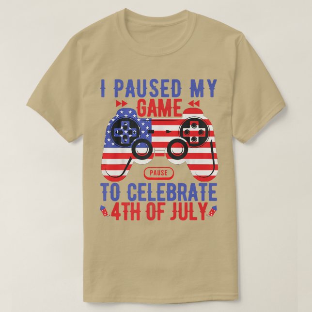 Kids Video Game 4th Of July Gamer American Flag To T Shirt (Design framsida)