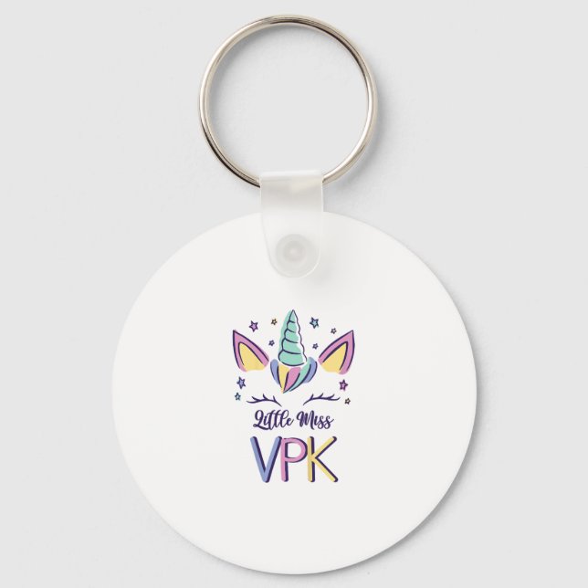 Kids VPK Girl First Day Little Miss VPK T-Shirt Nyckelring (Framsida)