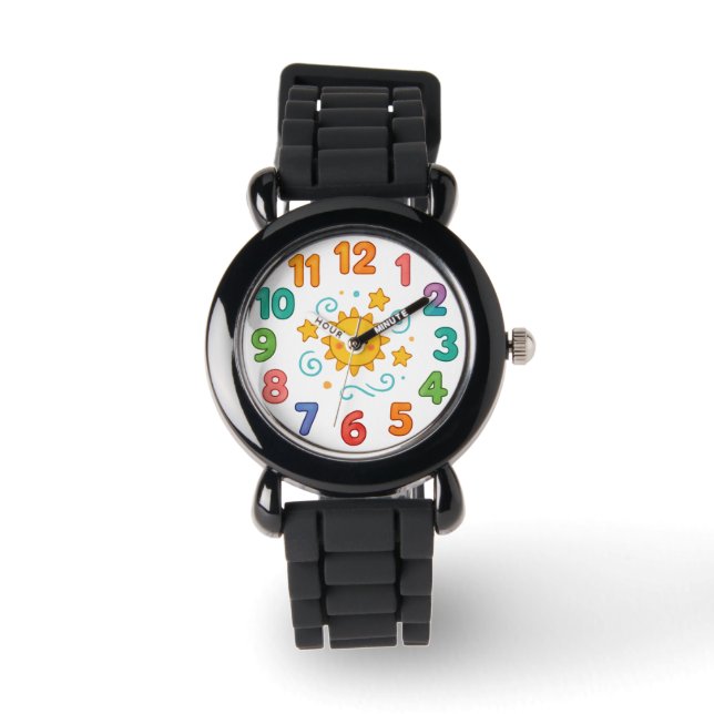 Kids Watch - Tecknad-Stil Roligt Clock Ansikte Armbandsur (Framsida)