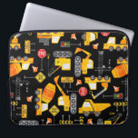 Kids Watercolor Construction Fordon Mönster Laptop Fodral<br><div class="desc">Kids Watercolor Construction Fordon Mönster Laptop sleeve.</div>