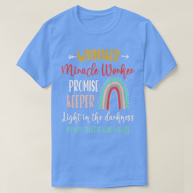 Kids Waymaker Miracle Worker Rainbow, Christian - T Shirt (Design framsida)