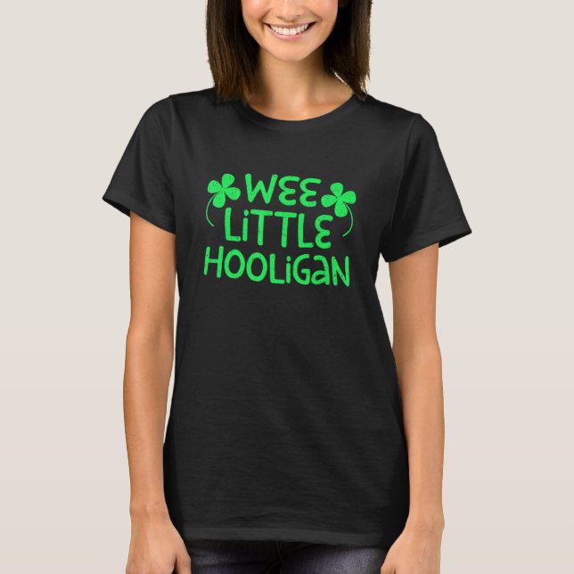 Kids Wee Little Hooligan Saint Patrick Day T Shirt (Framsida)