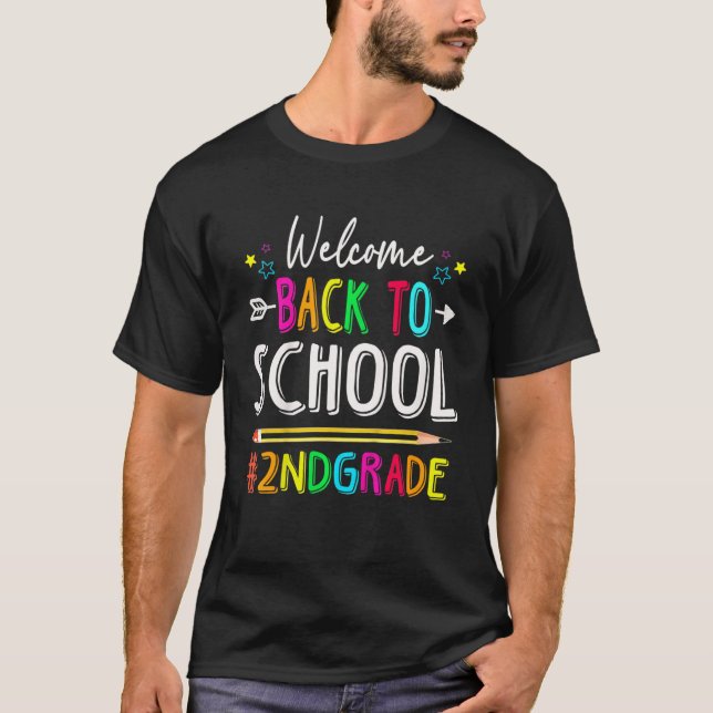 Kids Welcome Back To School Second Grade Vibes Stu T Shirt (Framsida)