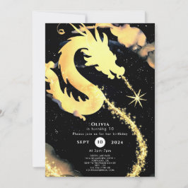 Kids Whimsical Dragon Birthday Inbjudningar