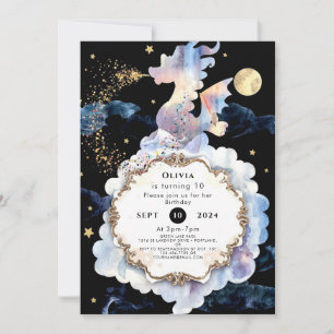 Kids Whimsical Dragon Birthday Inbjudningar