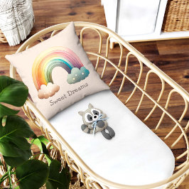 Kids Whimsical Pastel Rainbow in Clouds Kudde