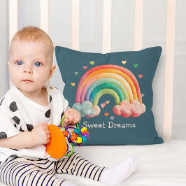 Kids Whimsical Pastel Rainbow in Clouds Kudde