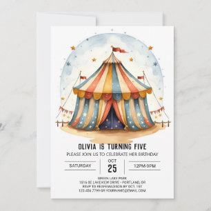 Kids' Whimsival Circus Birthday Inbjudningar