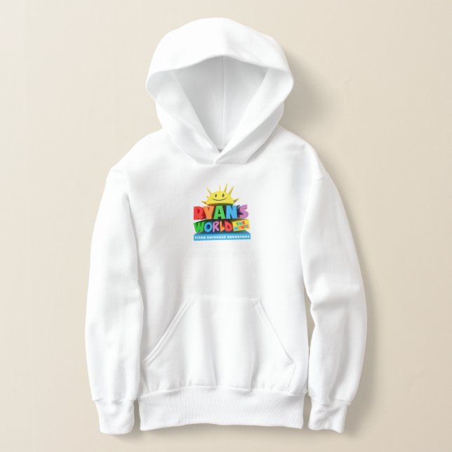 Kids White Hoodie T Shirt (Laydown)