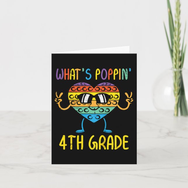 Kids Whpoppin 4:e Klass Heart Fidget pop it Fi Kort (Framsida)