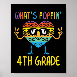 Kids Whpoppin 4:e Klass Heart Fidget pop it Fi Poster