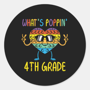 Kids Whpoppin 4:e Klass Heart Fidget pop it Fi Runt Klistermärke
