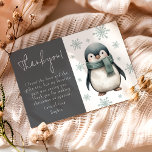Kids Winter Penguin Tack Kort<br><div class="desc">Ta tacksamhetens konst till nästa nivå med våra kreativt designade tackkort. Med en penguin omgiven av snöflingor erbjuder dessa kort ett unikt sätt för dig att förlänga din uppskattning långt efter firande. Med anpassning av fullt typsnitt, storlek och färg kan du anpassa varje kort så att det återspeglar dina verkliga...</div>
