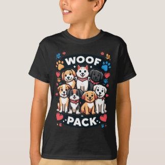 Kids' "Woof Pack" - Hundar, den ärade gruppen T Shirt