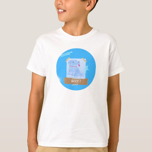 Kids Woof T-Shirt (Framsida)