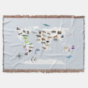 Kids World Map Animals Filt