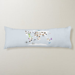 Kids World Map Animals Kroppskudde