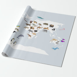 Kids World Map Animals Presentpapper