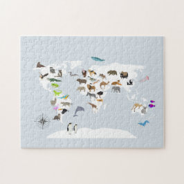 Kids World Map Animals Pussel
