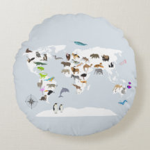 Kids World Map Animals