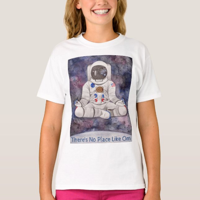 Kids Yoga Astronaut No Ställe like Om T-shirt (Framsida)