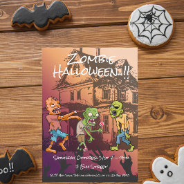 Kids Zombie Halloween fest Inbjudningar