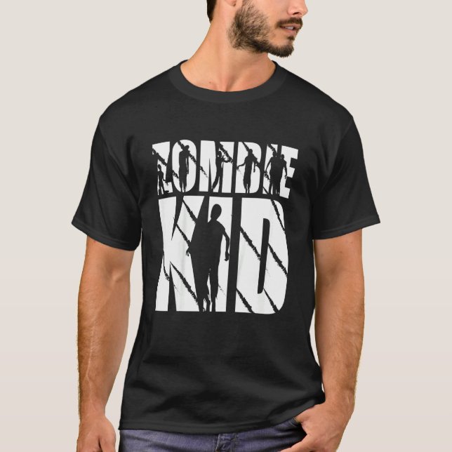 Kids Zombie Kid Halloween och Zombie T Shirt (Framsida)
