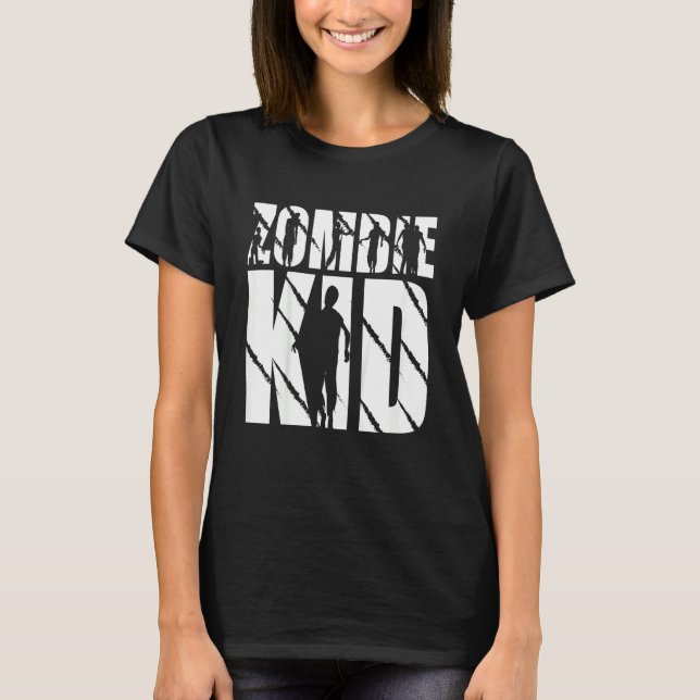Kids Zombie Kid Halloween och Zombie T Shirt (Framsida)