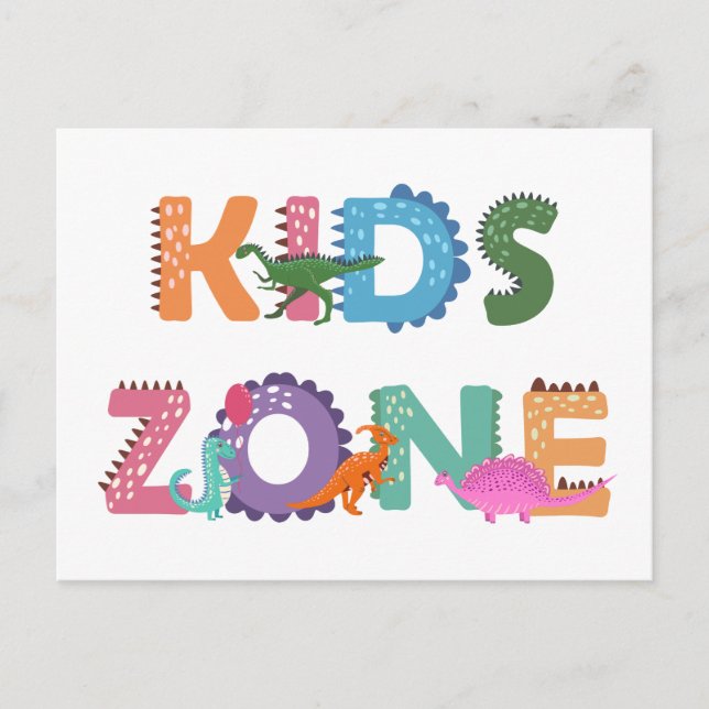 Kids Zone Dinosaurier Vykort (Framsida)