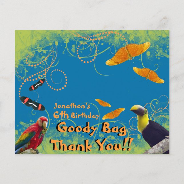 Kids Zoo Birthday Goody Bag Topper (Framsida)