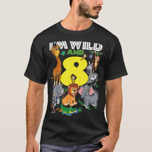 Kids Zoo Safari Resa åttonde Födelsedagsfesten I ä T Shirt