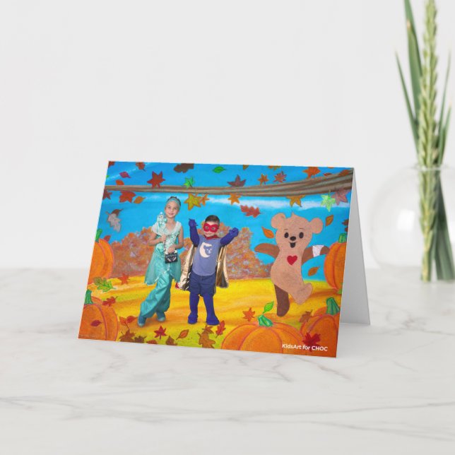 KidsArt för CHOC - Chocos Fall-Roligt Tack Kort (Framsida)